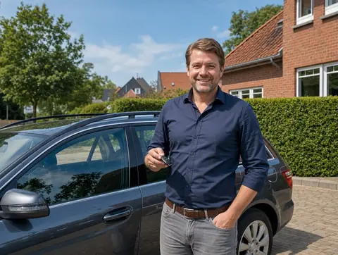 Verkäufer aus Trier mit dem verkauften Fahrzeug